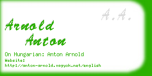 arnold anton business card